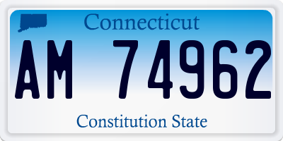 CT license plate AM74962