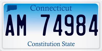CT license plate AM74984