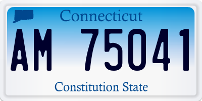 CT license plate AM75041