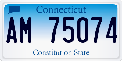 CT license plate AM75074