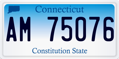 CT license plate AM75076