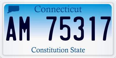 CT license plate AM75317