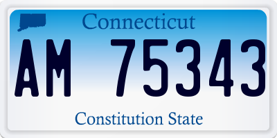 CT license plate AM75343