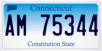 CT license plate AM75344