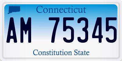 CT license plate AM75345