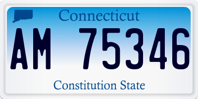 CT license plate AM75346