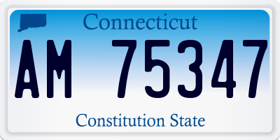 CT license plate AM75347
