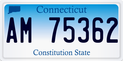 CT license plate AM75362