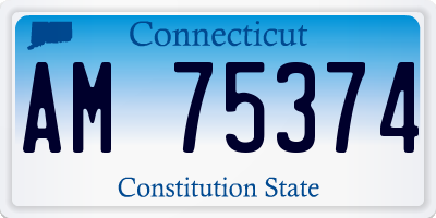 CT license plate AM75374