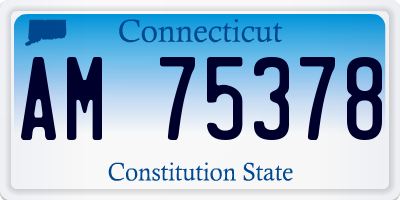 CT license plate AM75378