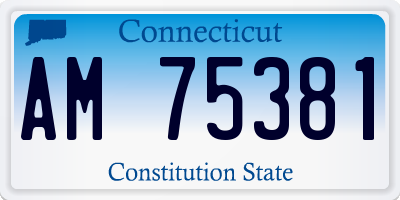 CT license plate AM75381