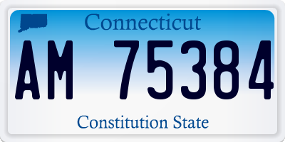 CT license plate AM75384