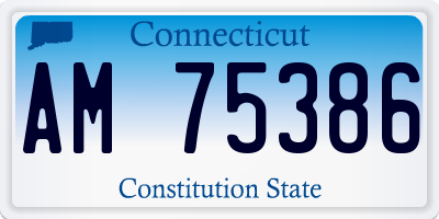 CT license plate AM75386