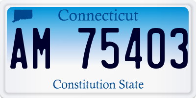 CT license plate AM75403