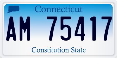 CT license plate AM75417