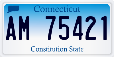 CT license plate AM75421