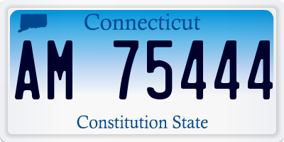 CT license plate AM75444