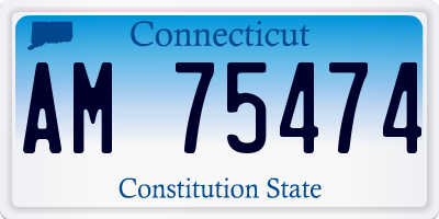CT license plate AM75474