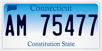 CT license plate AM75477