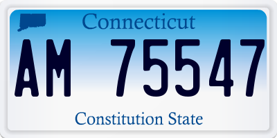 CT license plate AM75547