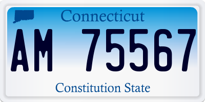 CT license plate AM75567