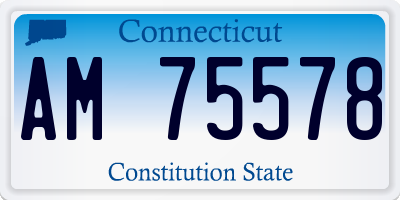 CT license plate AM75578