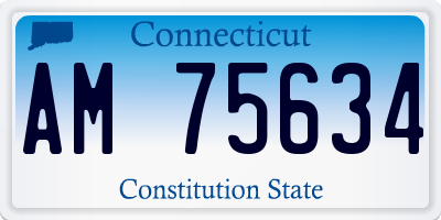 CT license plate AM75634