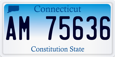 CT license plate AM75636