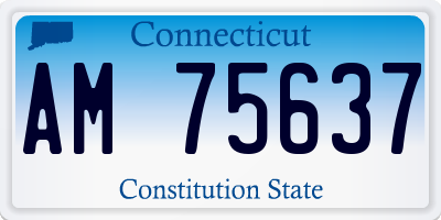 CT license plate AM75637