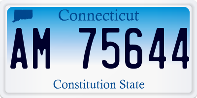 CT license plate AM75644
