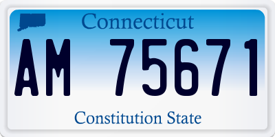 CT license plate AM75671