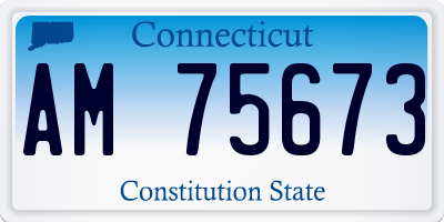 CT license plate AM75673