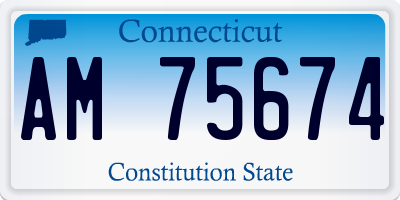 CT license plate AM75674
