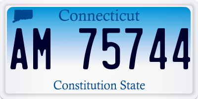 CT license plate AM75744