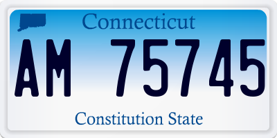 CT license plate AM75745