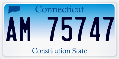 CT license plate AM75747