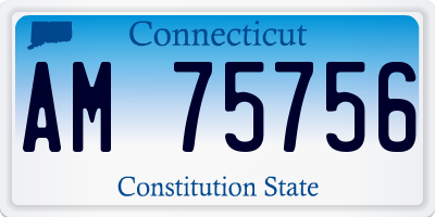 CT license plate AM75756