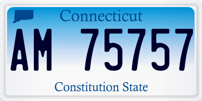 CT license plate AM75757