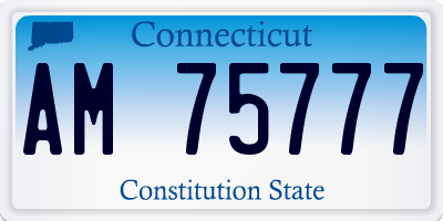 CT license plate AM75777