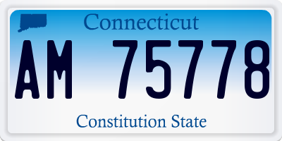 CT license plate AM75778