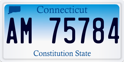 CT license plate AM75784