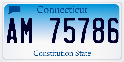 CT license plate AM75786