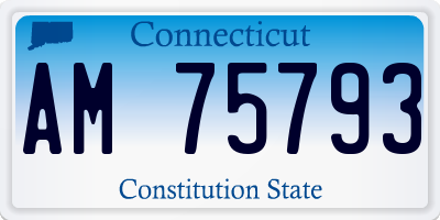 CT license plate AM75793
