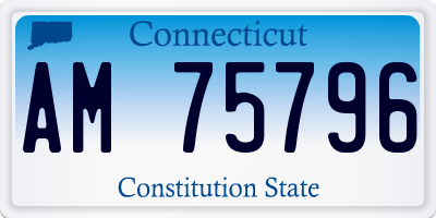 CT license plate AM75796