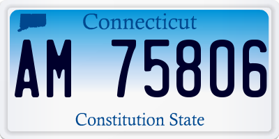 CT license plate AM75806