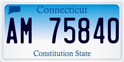 CT license plate AM75840