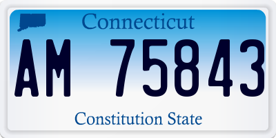 CT license plate AM75843