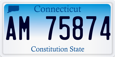 CT license plate AM75874