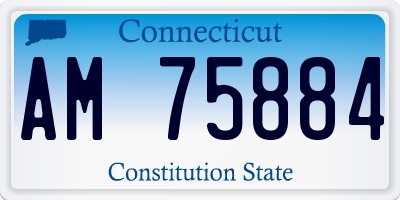 CT license plate AM75884
