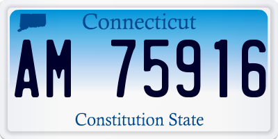 CT license plate AM75916